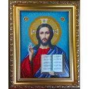 Икона “Господь Вседержитель“,Артикл I-101-1 вышитая бисером фото
