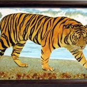 Картина из янтаря Тигр №5 фотография
