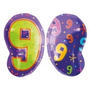 Шар фольгированный А Цифра 9 Фигура Мульти фото