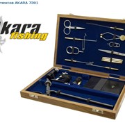 Набор нахлыстовых инструментов в деревянной коробке AKARA 7301 фото