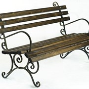 Кованая скамейка с подлокотниками и спинкой “Романтика“ (L = 1500 mm) фото