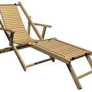 Кресло лежак с подножкой, Крісло-лежак відпочинковий з дерев`яним настилом і підніжкою