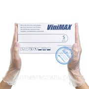Перчатки ViniMAX виниловые неопудренные M /100 штук/ фотография