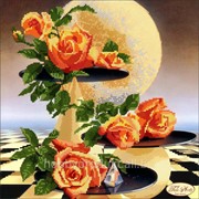 Рисунок на ткани для вышивания бисером “Лунные розы“ ТА-002 фотография