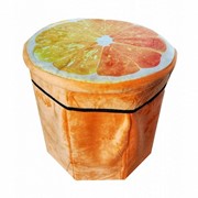 Складной пуфик-контейнер 2 в 1, 31х30 см, апельсин