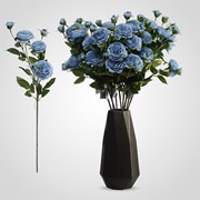 Роза Искусственная Кустовая Голубая 75 см. (от 12 штук) фото