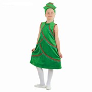 Детский карнавальный костюм Ёлочка плюшевая р-р 32, рост 128 см фото