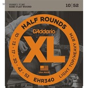 Струны для электрогитары D`Addario EHR340 Half Round Light Top/Heavy Bottom, 10-52 фото