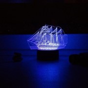 СТАРТ ночник 3D Корабль 2W RGB пластик, сенсор, 17x15см, microUSB или 3xAA фото
