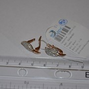 Серьги серебряные позолоченные с фианитами Арт СК3Ф/027, вес 3,10 гр, фото