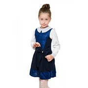 Детский школьный сарафан "Роза" синий р 122-140 3060