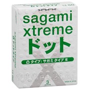 Презервативы Sagami Xtreme Type-E с точками - 3 шт. фотография