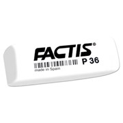 Ластик FACTIS P 36 (Испания), 56х20х9 мм, белый, прямоугольный, скошенные края, ПВХ, CPFP36B