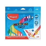 Восковые мелки MAPED (Франция) Color'peps Twist, 24 цв, выкручивающиеся в пластик.корпусе фотография