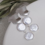 Серьги с жемчугом 'Гермиона', цвет белый в серебре фотография
