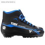 Ботинки лыжные TREK Sportiks NNN ИК, цвет чёрный, лого синий, размер 43