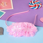 Ободок для волос 'Цветана' ромашки, 0,5 см, розовый фото
