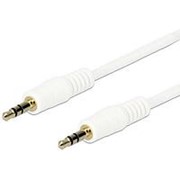 Аудио кабель штекер-штекер 3.5 мм, белый позолоченный - 1 метр фото