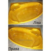 Ванна акрилова кутова КМТ Аделаіда 150 X 100 ліва/права з ніжками и панелькою жовта з перламутровим ефектом фото