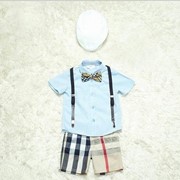 Одежда детская 2014 New arrive boy 5piece set ( Tshirt + shorts + cap + tie + straps) children summer sets, код 1604636017 фото