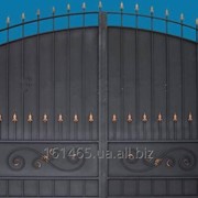Ворота металлические гаражные кованные фотография