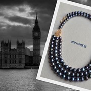Ожерелье "Old London" из серого жемчуга