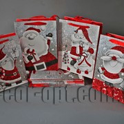 Подарочные картонные пакеты с присыпкой Санта Клаус 18х24х8см/12шт TO570 570715 фото