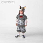Карнавальный костюм «Волчонок Кирюшка», (шапка-маска, жилет, шорты), размер 28, рост 110 см фото