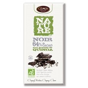 Черный шоколад 64% какао с хрустящими зернами - органик фотография