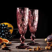 Набор бокалов для шампанского Magistro «Круиз», 160 мл, 7×20 см, 2 шт, цвет розовый фотография