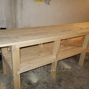 Рабочий стол в гараж, рабочий стол в мастерскую, деревянный стол-верстак, стол-верстак на заказ фото