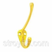 Крючок мебельный ЧИБИС 2-рожковый 5708 Капелька (золото) фото