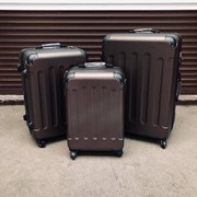 Дорожный противоударный чемодан с колесами 68 х 46 х 25 см темно-коричнево-перламутровый фото