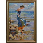 Картина “Девушка на берегу моря“ 61х91 фотография
