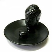 Подставка для благовоний Будда 11см керамика, черная
