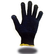 Черные перчатки с ПВХ Точка, Волна