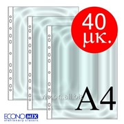 Файлы глянцевые, A4+, economix, 100 шт., 40 mkm. E31107