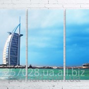 Модульна картина на полотні Дубай. Готель Парус код КМ100150-235-FED фото