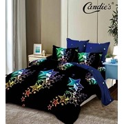 Полутораспальный комплект постельного белья на резинке из поплина “Candie's“ Черный со светящимися фотография