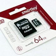 Карта памяти Smart Buy MicroSD 64Gb Class 10 с SD адаптером фото