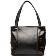 Женская черно-коричневая сумка из натуральной кожи фото