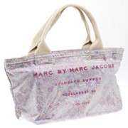 Сумка Marc Jacobs женская, бежевая ткань, покрытая полиэтиленом фотография
