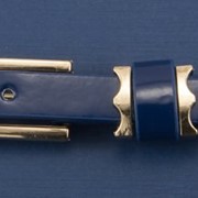 Ремень Р-16, синий лак, золото фото