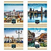 Тетрадь 503175 Profit 96-0317 “Красивейшие города Европы“ ЛИНЕЙКА общая 96 листов на скрепке ( цена за 1 шт.) фотография