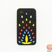 Накладка iPhone 4S (силикон со стразами жарптица) черный 70482h фотография
