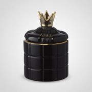 Керамическая Декоративная Черная Банка с Короной M фото