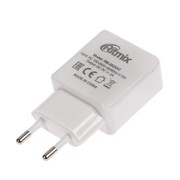 Сетевое зарядное устройство Ritmix RM-2025AC WHITE, 2 USB, 2 А, белое фото