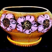 Горшок для цветов из керамики ручной работы “Глечик большой цветы“ фотография