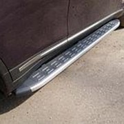 Пороги Infiniti QX70 2015-н.в. (алюм. с пласт. накладкой карбон/серебро 1820 мм) фото