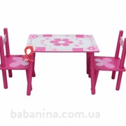 Столик Bambi M 0730 с двумя стульчиками Бело-розовый (62138)